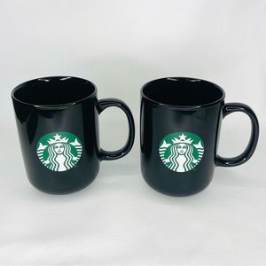 Set of 2 Starbucks 2021 Black Coffee Mugs